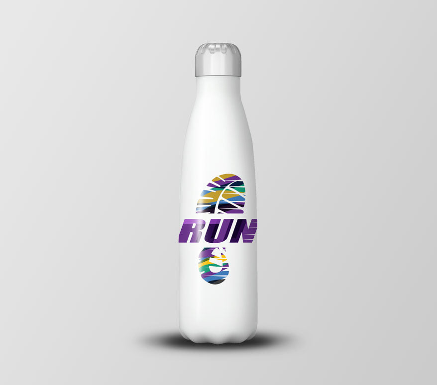 Printed White Stainless Steel Drinks Bottle